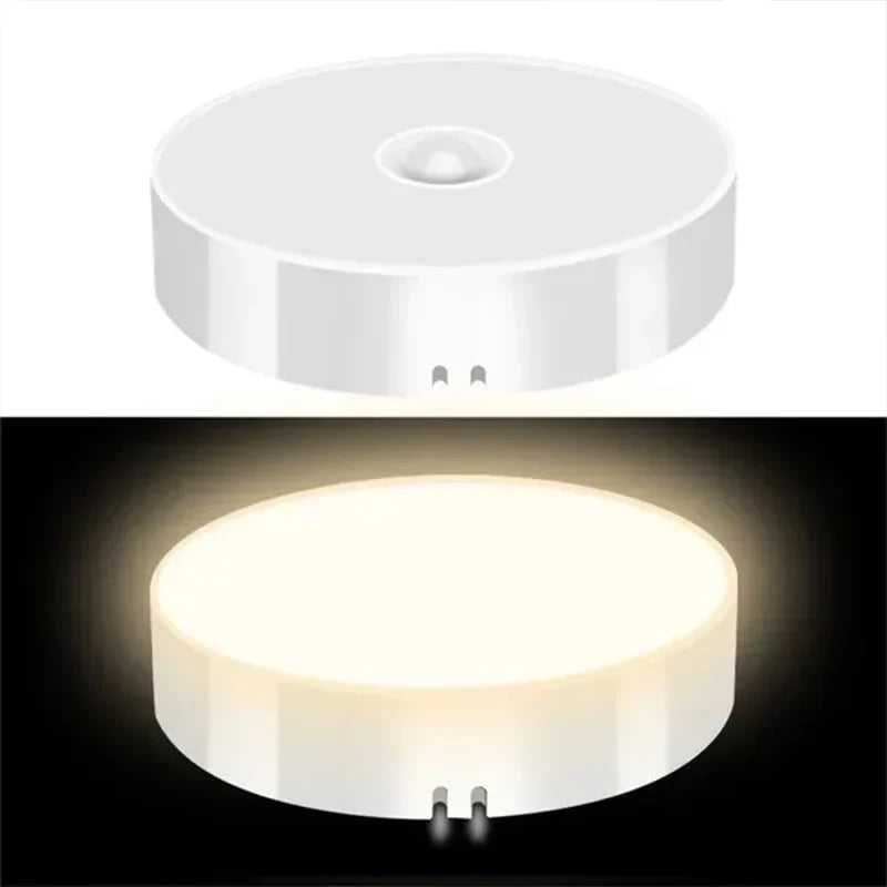 Motion Sensor LED Night Light USB Rechargeable Closet Light Auto On Hands Free Infrared Sensor